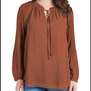 DR2 Women's Rust Textured Blouse